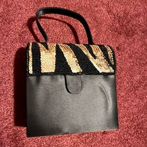 Delill satin, sequined and beaded box bag
